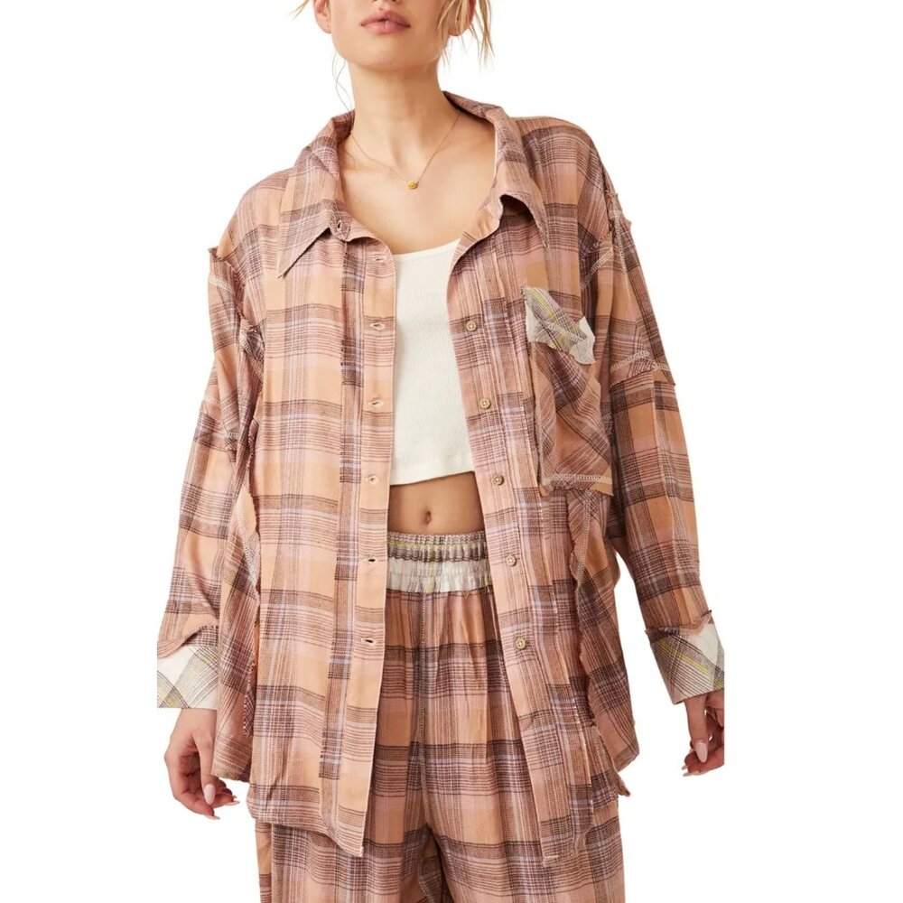 Free People Fillin' For Flannel Sleep Shirt
